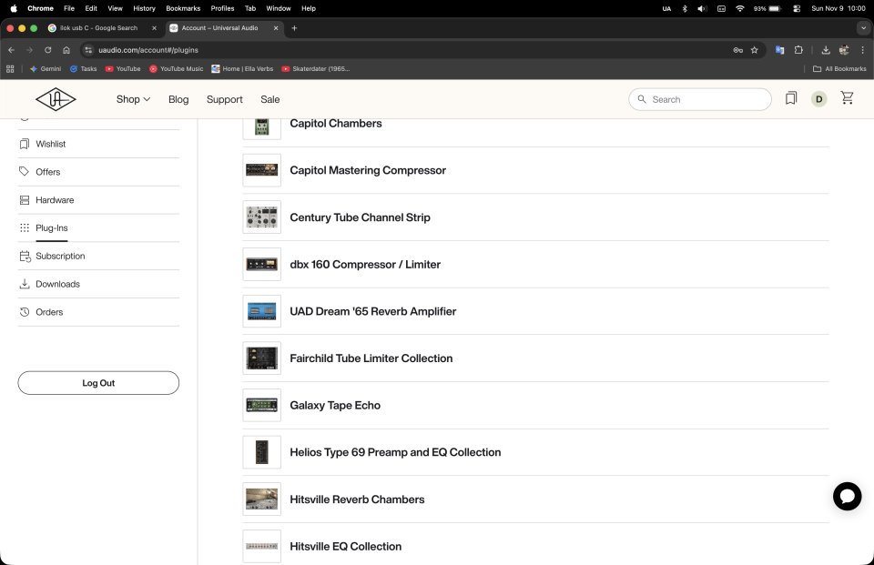 Cuenta de Ilok con Universal Audio y más