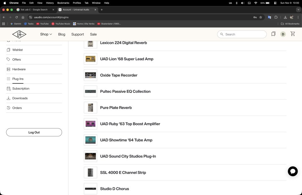 Cuenta de Ilok con Universal Audio y más