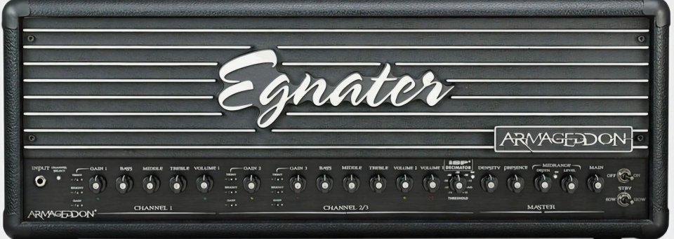 Cabezal de guitarra Egnater Armageddon + pantalla Egnater 4x12 + pedalera