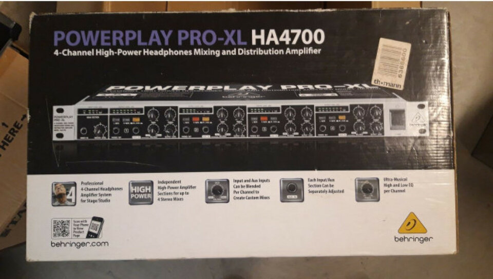 Amplificador de auriculares Behringer HA4700 Powerplay Pro-XL