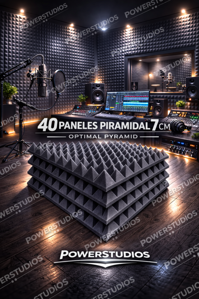 40  Paneles acústicos optimal pyramid,  7cm alta calidad ¡Nuevos en Stock!