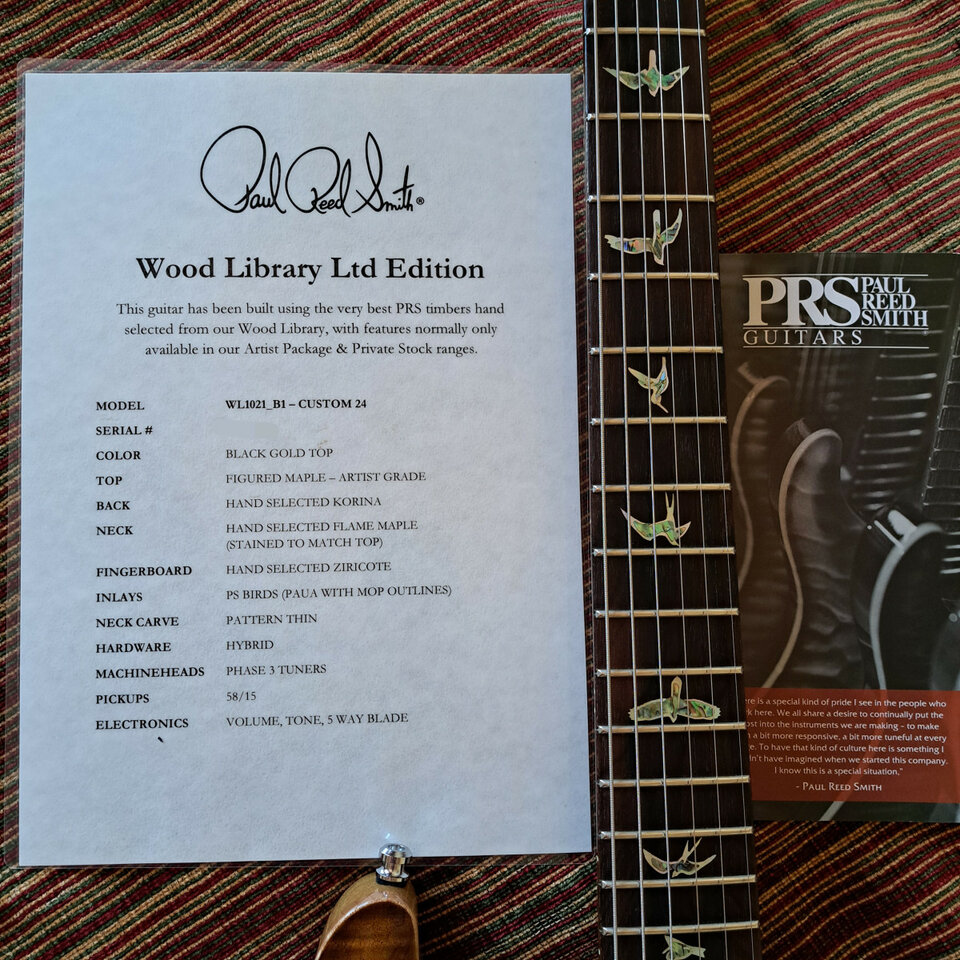 CAMBIOS, PRS Wood Library, limited Edition,10 Top