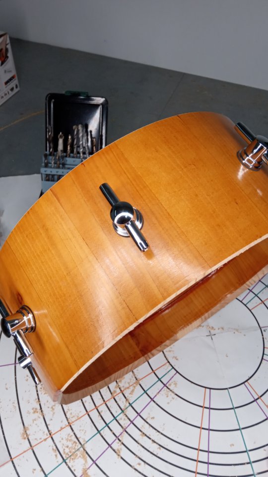 Caixa/Tabal de fusta de cirerer amb blocs."Ceret" de 13" x 5".