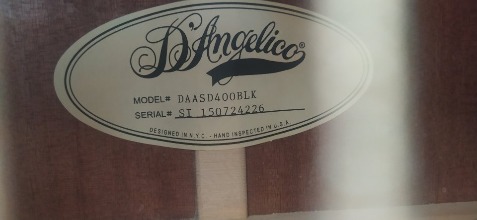 D´Angelico SD400 Excell Brooklyn Negra Acustica