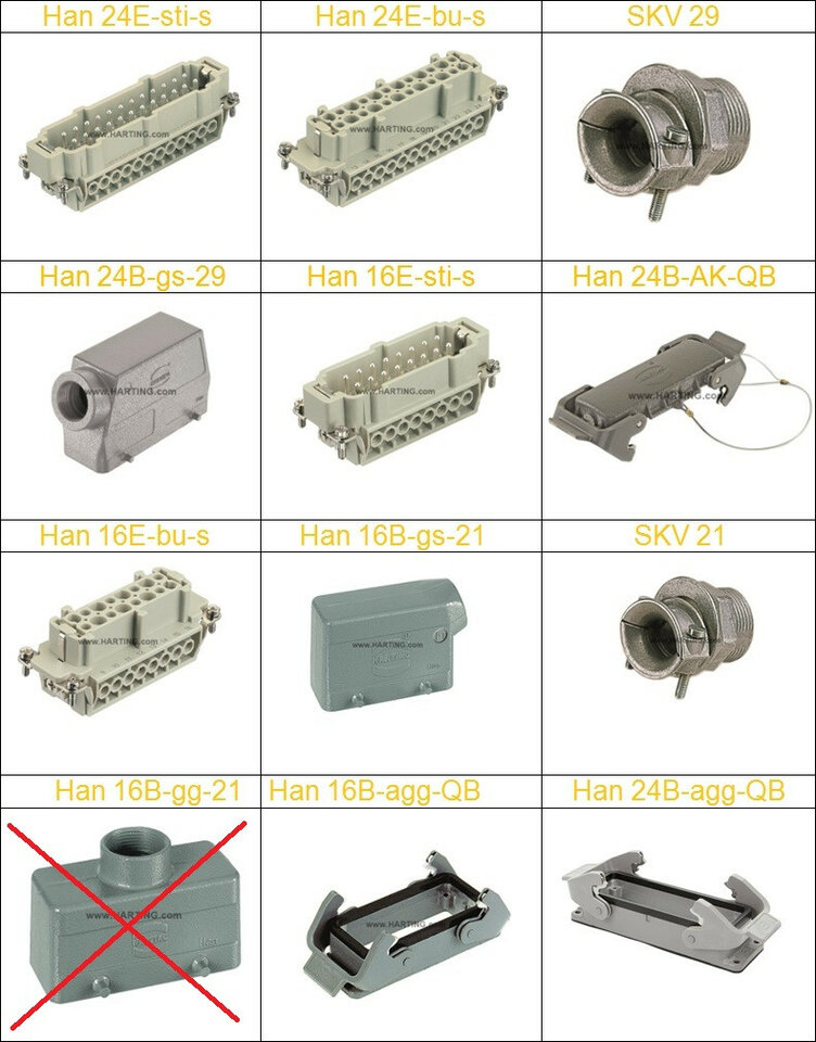 Conectores Harting (original) nuevos y usados