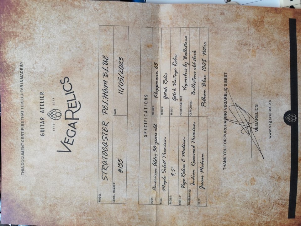 VegaRelics Stratocaster Pelham Blue