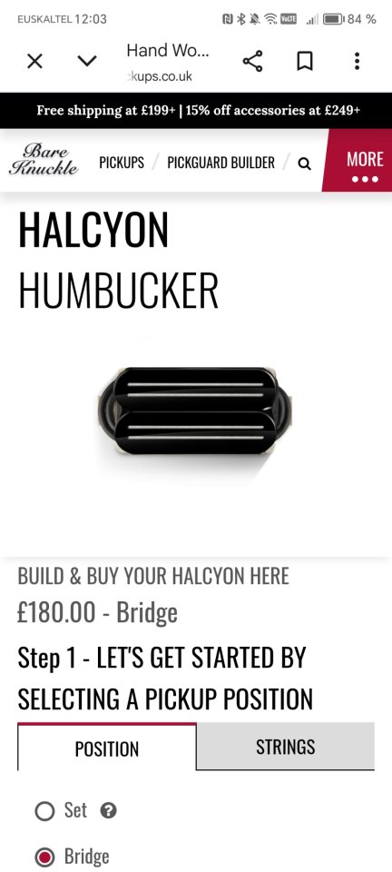 Compro Bare Knuckle Halcyon 6 Puente de segunda mano · Gipuzkoa