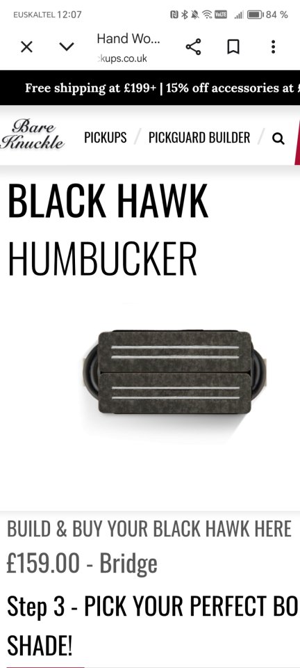 Compro Bare Knuckle Black Hawk Ceramica puente 6 de segunda mano · Gipuzkoa