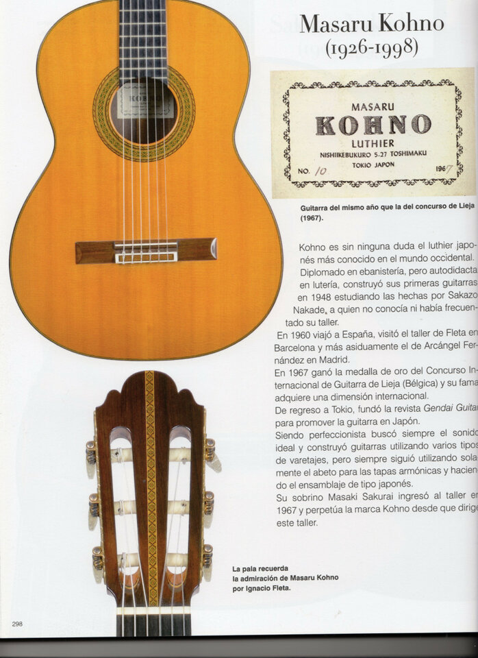 Masaru Kohno 1966 Modelo 5-- CAMBIO POR ACUSTICA OM de calidad