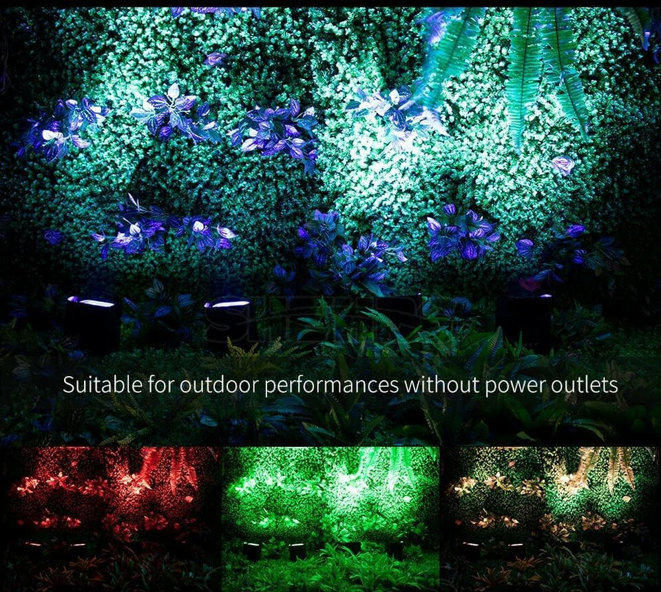 Set 2 focos LED WASH de 108W recargables RGBWA UV