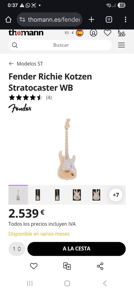 Guitarra Fender Stratocaster Rltchie Kotzen Japon 2023