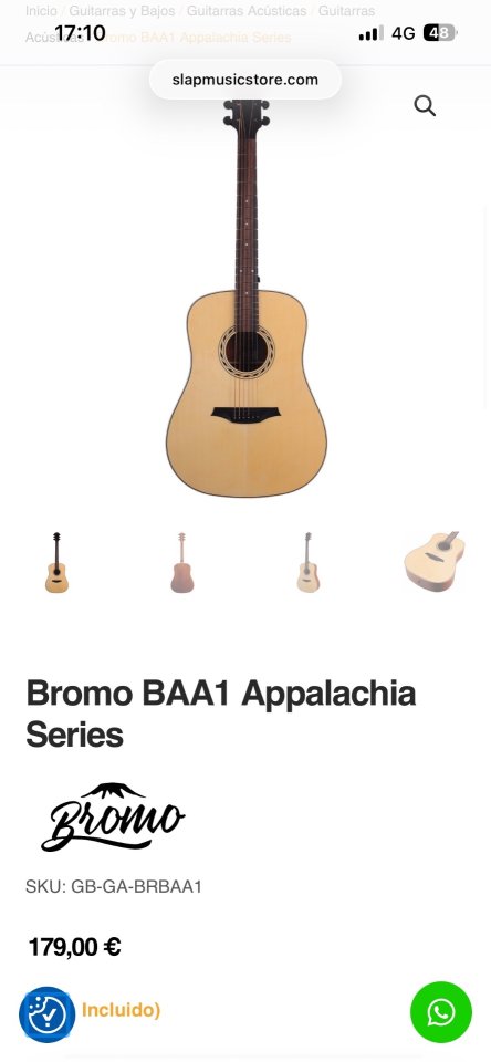 Guitarra acústica bromo baa1 de segunda mano · Foto 4 de 6 · Ourense · 100 €