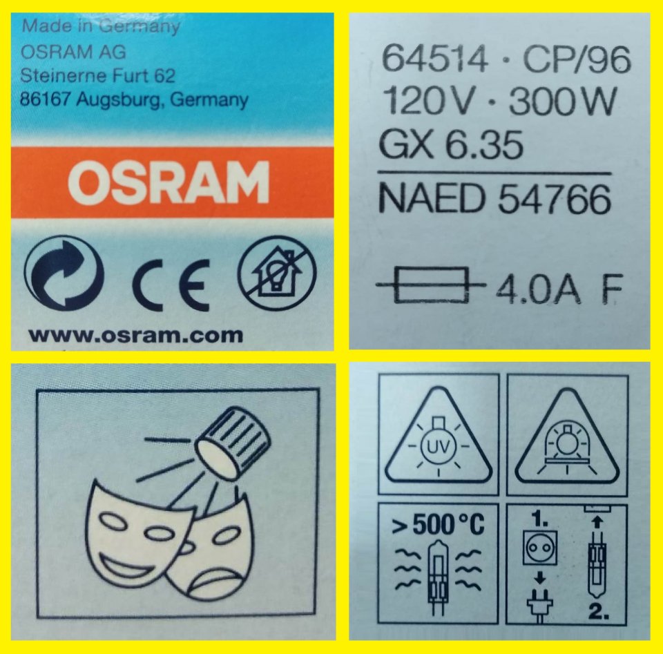 Lámpara Halógena 120V-300W-4A-GX6.35 de segunda mano · Foto 2 de 6 · Cantabria · 5 €