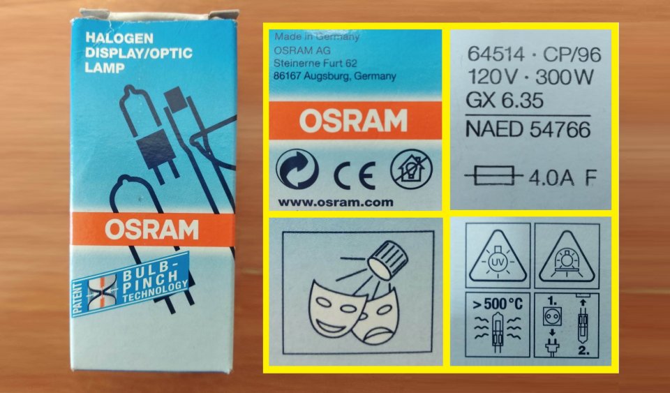 Lámpara Halógena 120V-300W-4A-GX6.35 de segunda mano · Foto 6 de 6 · Cantabria · 5 €