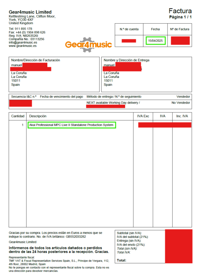 Akai MPC Live II de segunda mano · Foto 10 de 10 · A Coruña · 800 €