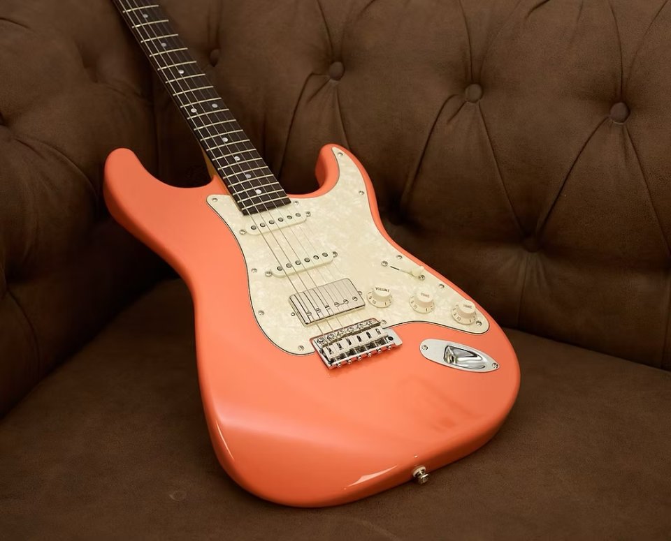 Rossi Handmade Guitars Stella HSS Coral Pink