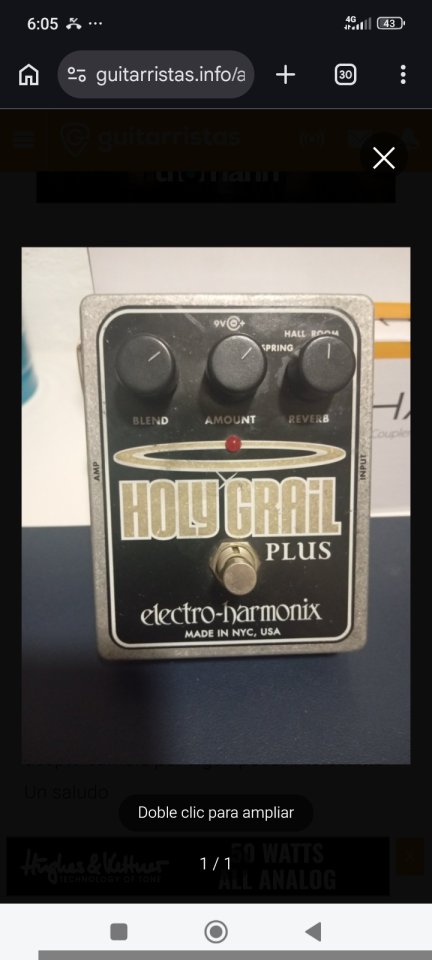 Ehx reverb holy grail plus de segunda mano · Granada · 80 €