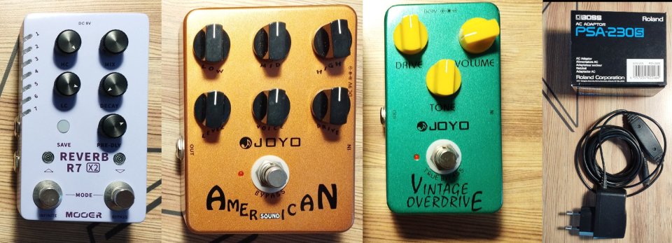 Varios pedales de efectos