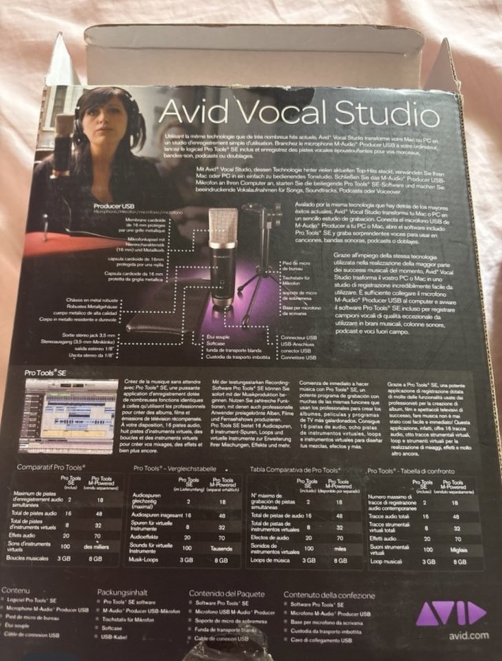 Micrófono condensador Avid Vocal Studio de segunda mano · Foto 3 de 4 · Málaga · 55 €