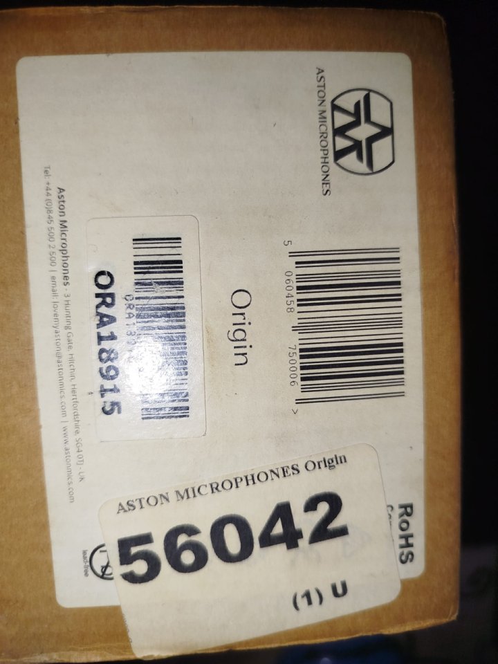Aston Origin – Micrófono de condensador cardioide para estudio – Con caja original de segunda mano · Foto 5 de 6 · Granada · 150 €