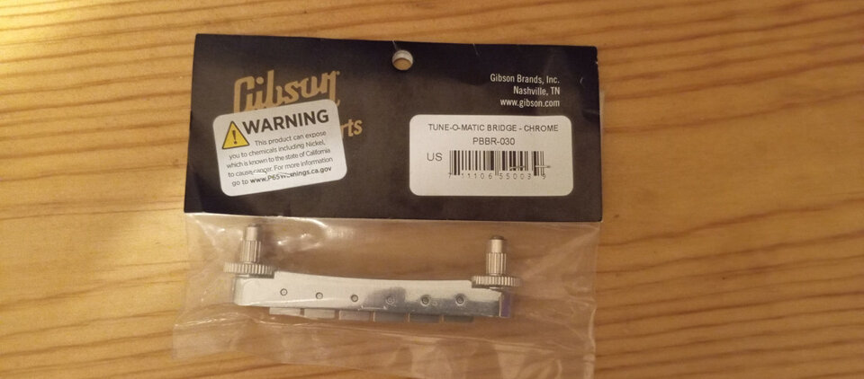 Gibson PBBR-030 Nashville Tune-O-Matic Puente para Guitarra Chrome