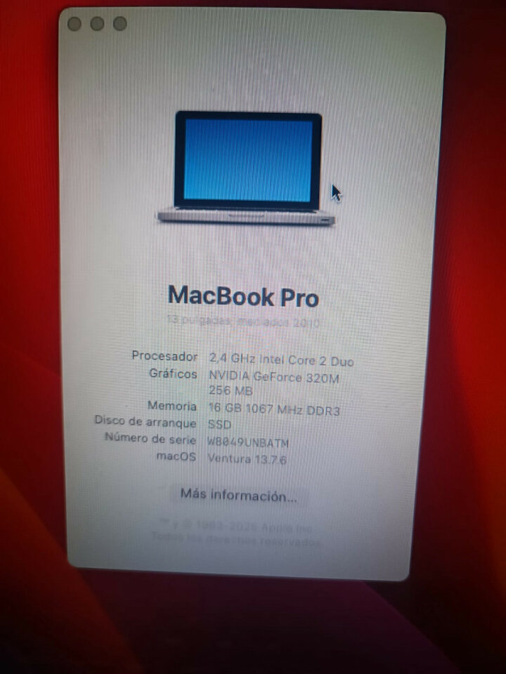 MacBook Pro 2010 Ssd256+HD750,16GB+Interface Presonus