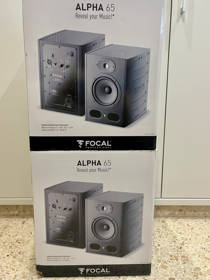 Pareja Monitores Estudio Focal Alpha 65+Soportes+Espumas+Cajas+2xlr. de segunda mano · Foto 1 de 9 · Valencia · 380 €