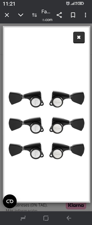 Fame 334KSM Locking Tuners 3+3 Black