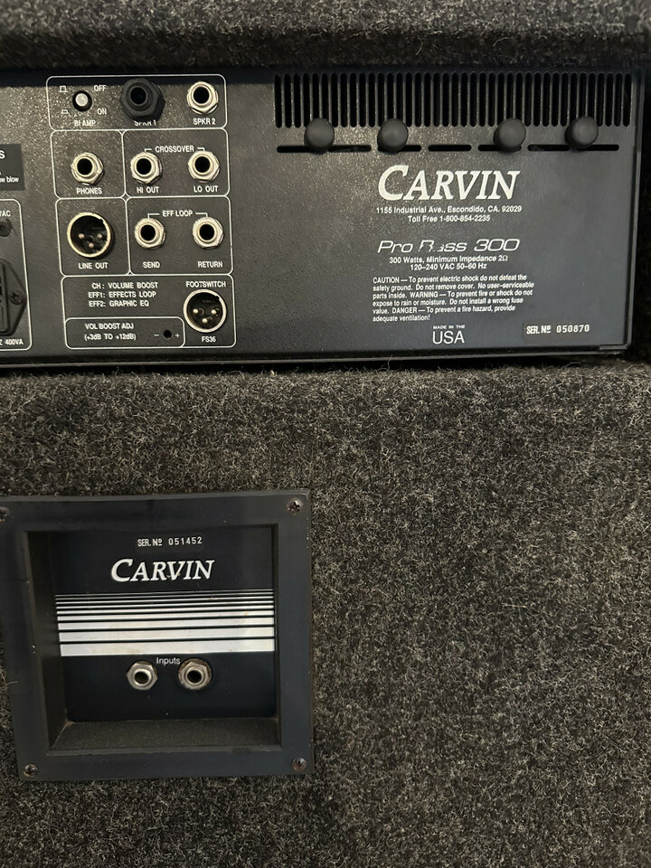 Amplificador de bajo carvin pro bass 300 EEUU