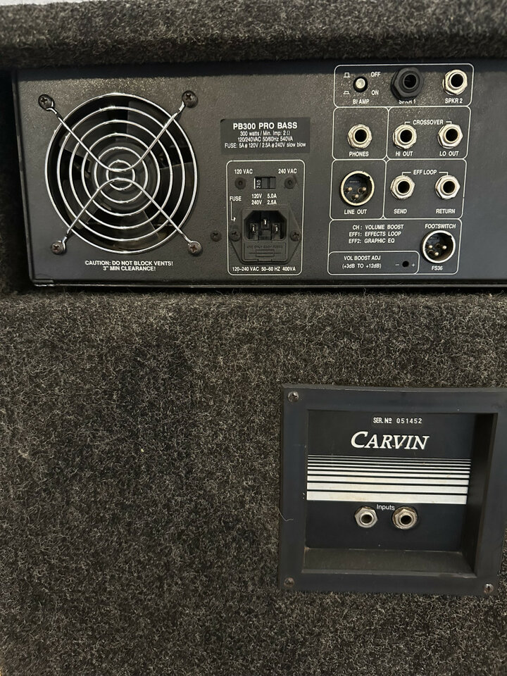 Amplificador de bajo carvin pro bass 300 EEUU