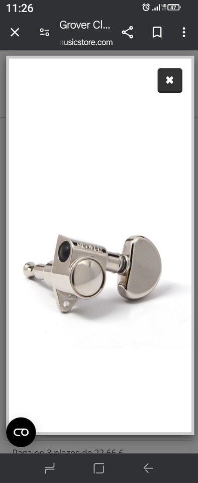 Clavijeros Grover 3+3 plateados