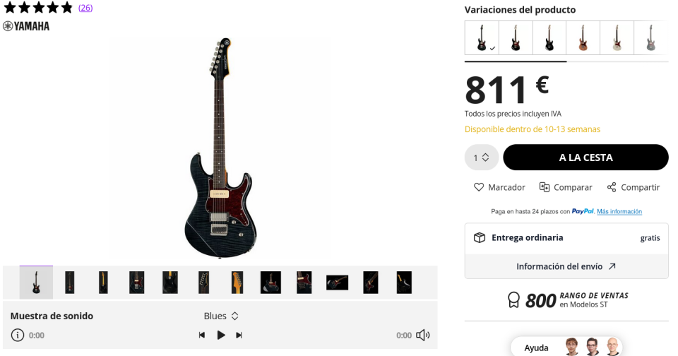 Yamaha Pacífica 611HFM TB de segunda mano · Foto 1 de 10 · Jaén · 475 €
