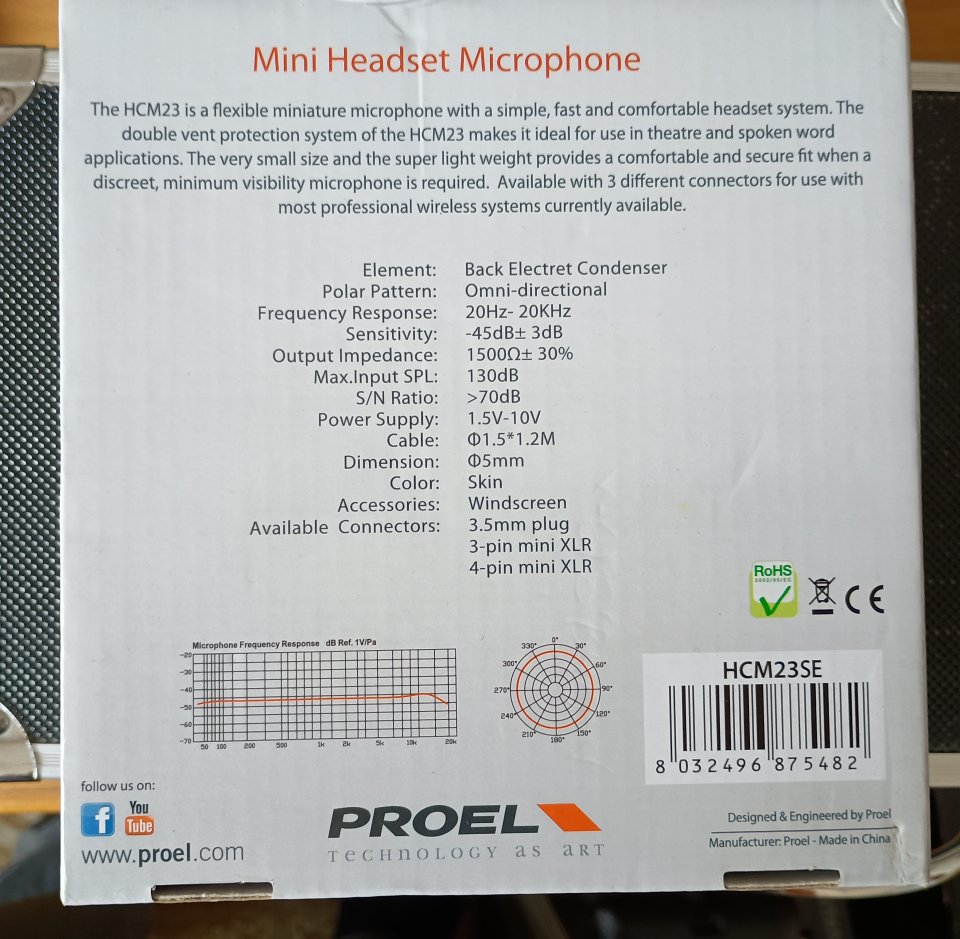 Micrófono de diadema omnidireccional