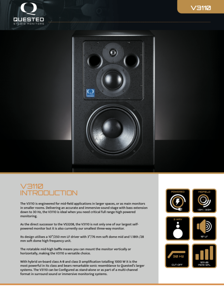 Monitores Quested V3110 en estado impecable