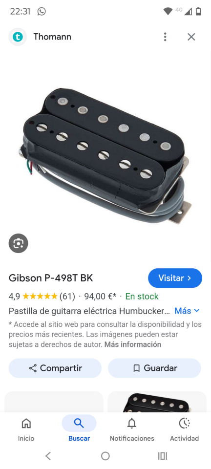 Compro/Pastilla Gibson humbucker