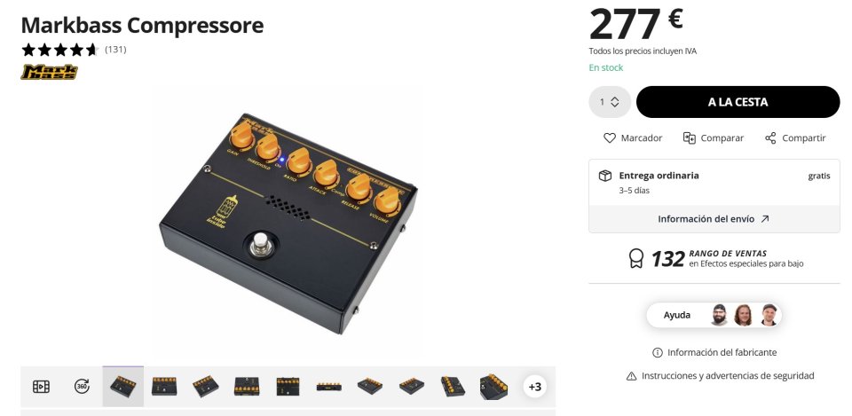 MARKBASS COMPRESSORE bajo nuevo + estuche