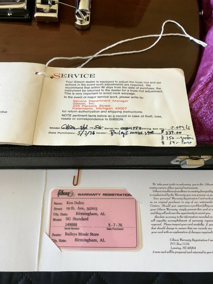 Gibson SG Standard de 1976 Walnut