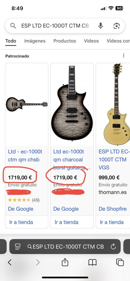 Vendo guitarra ESP LTD EC-1000T CTM CB