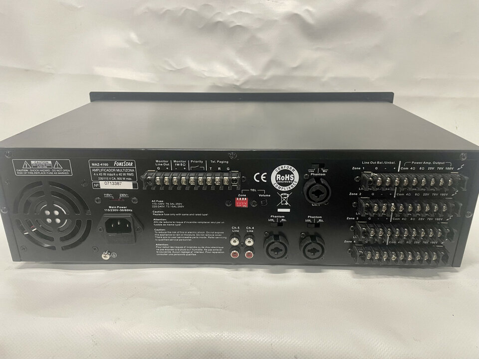 Amplificador multizona de megafonía FONESTAR MAZ-4160