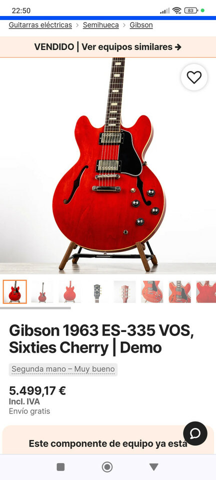 Gibson Memphis '63 ES-335 Block 2016 Sixties Cherry VOS - Demo Shop