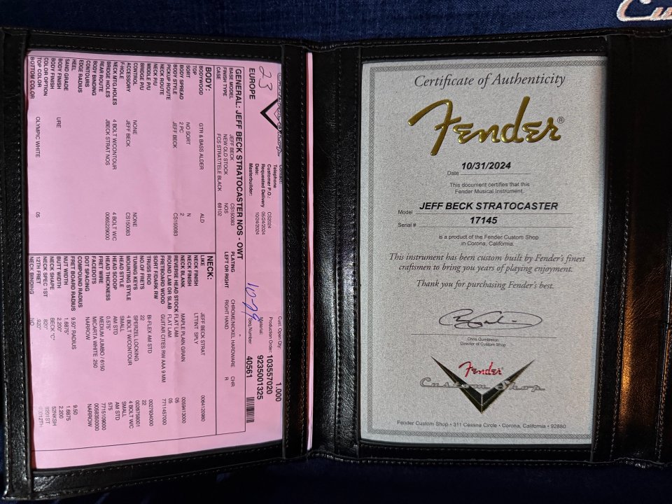 [RESERVADA] Fender Custom Shop Jeff Beck Stratocaster 2024 - Olympic White