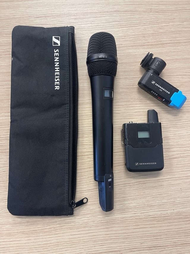 Kit Micrófono Inalámbrico Sennheiser AVX (petaca lavalier + micro de mano) de segunda mano · Murcia · 450 €