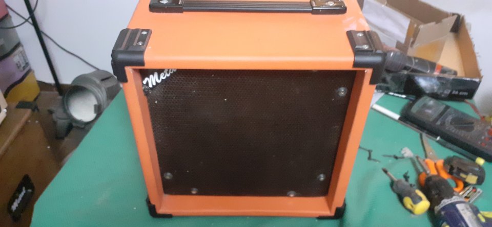 Pantalla artesanal 1x8 Tolex Naranja
