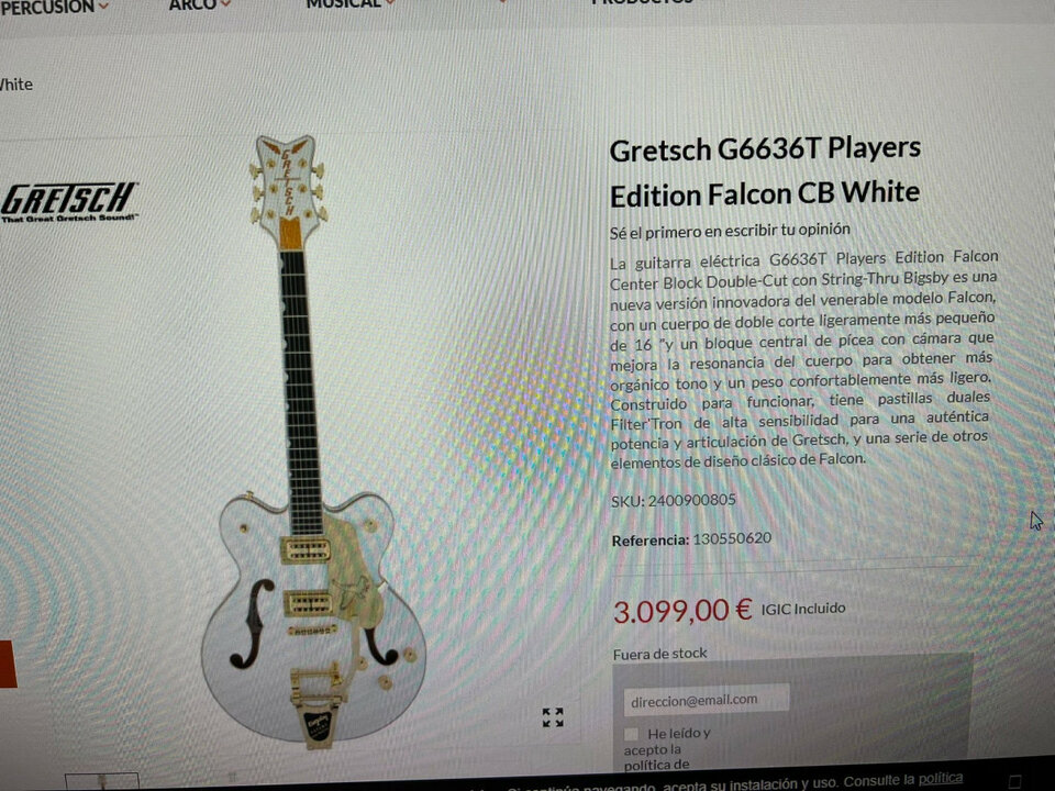 guitarra Gretsch G6636T Players Edition Falcón CB White( RESERVADA)