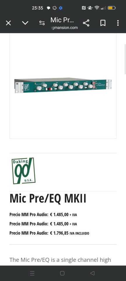 Daking mic pre eq