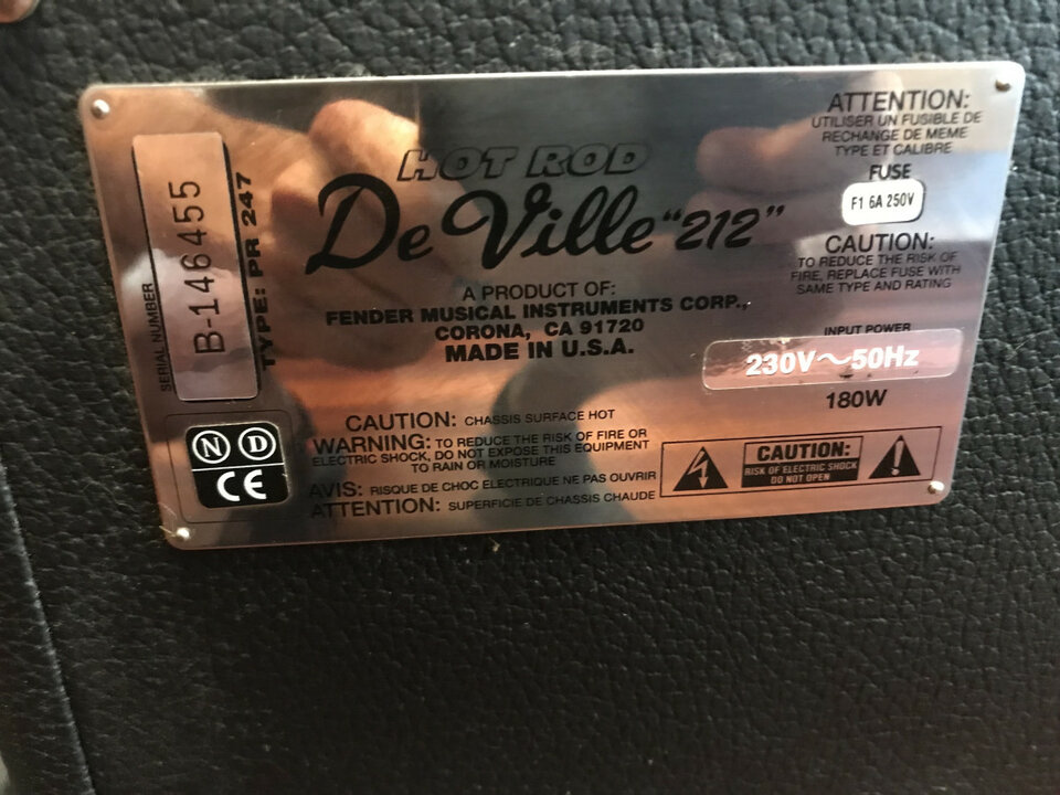 Vendo amplificador de guitarra Fender Hot Rod 212 Deville Made in usa