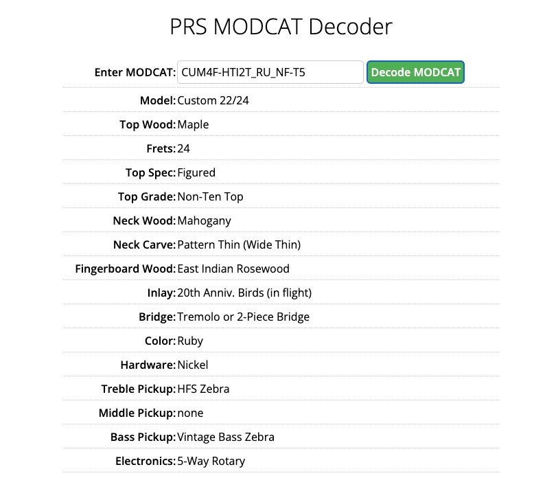 PRS Custom 24  - 20th Anniversary