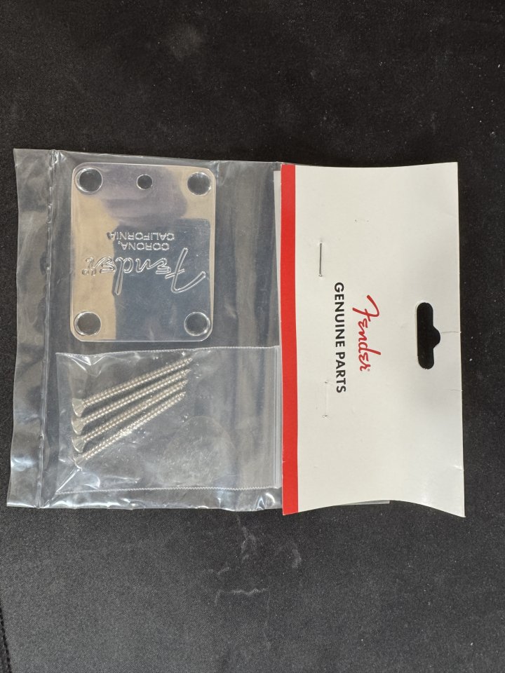 Placa original Fender mástil USA + Tornillos de segunda mano · Foto 1 de 2 · Sevilla · 14 €