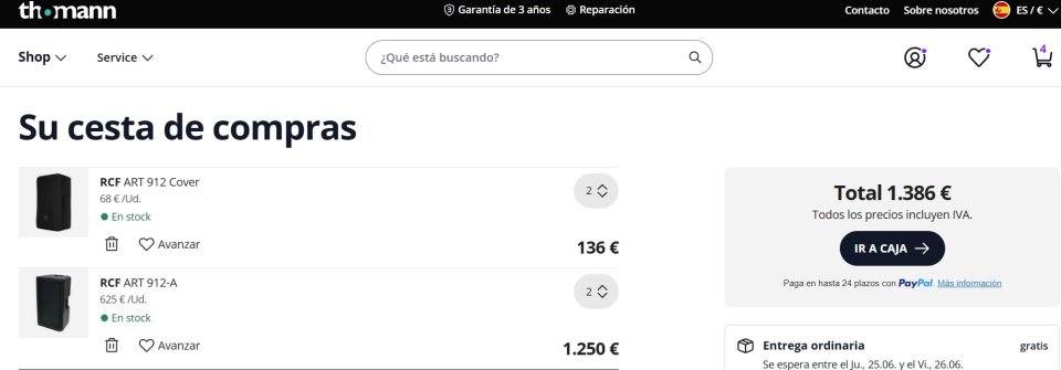 2 ó 4 CAJAS RCF ART 912-A + FUNDAS. A estrenar, con garantía. de segunda mano · Foto 9 de 10 · Lugo · 1186 €