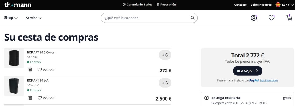 2 ó 4 CAJAS RCF ART 912-A + FUNDAS. A estrenar, con garantía. de segunda mano · Foto 10 de 10 · Lugo · 1186 €